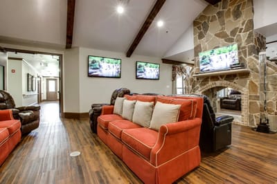 Interior lounge area with comfortable seating