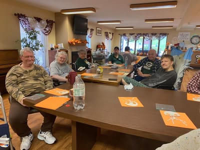 Residents enjoying an activity in a common area