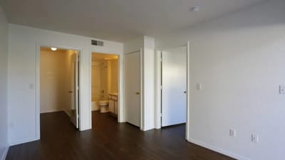 Interior view of an empty resident room