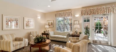 Cozy common area with seating and natural light