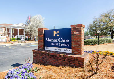 Exterior sign of ManorCare Health Services facility