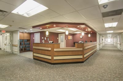 Interior view of a nursing facility reception area