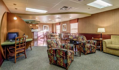 Comfortable seating area in a common room