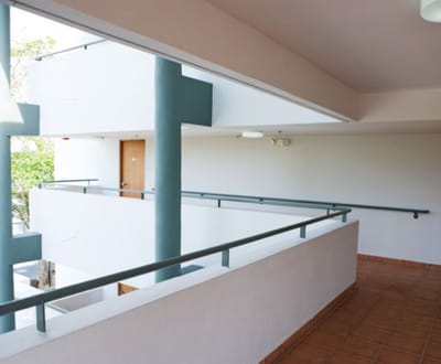 Interior hallway of a senior living facility