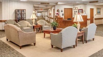 Common area lounge with seating arrangements