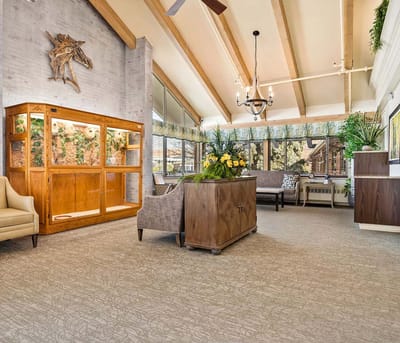 Bright and inviting common area with comfortable seating