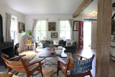 Cozy living room with comfortable seating and natural light