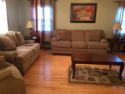 Cozy interior living space with couches and a coffee table