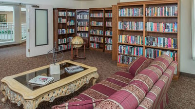 Cozy reading area in the facility's library