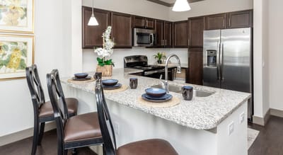 Modern kitchen in an assisted living facility