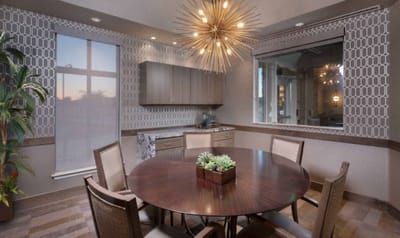 Interior dining area with modern decor