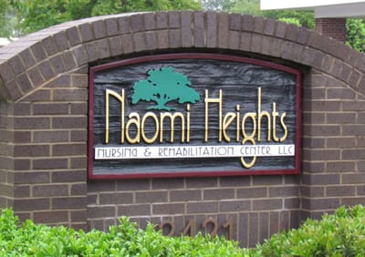 Signage for Naomi Heights Nursing and Rehabilitation Center