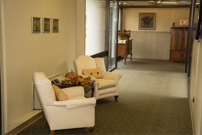 Cozy seating area in a senior living facility