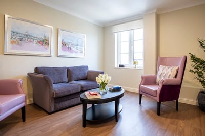 A cozy lounge area with comfortable seating