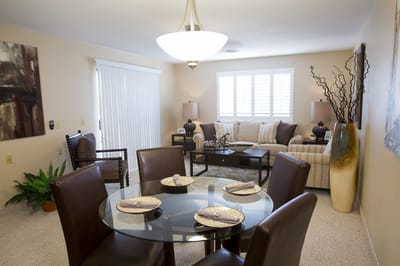 Cozy dining area in a bright living space