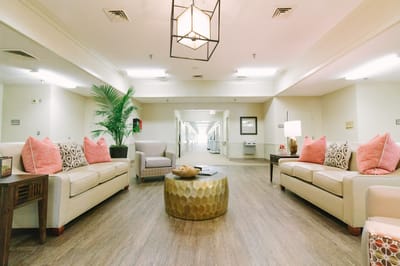 Common area with seating and natural light