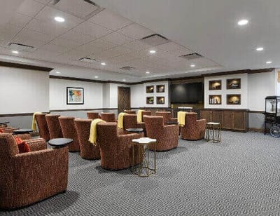 Comfortable seating area in a common room