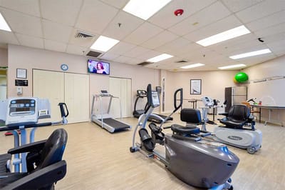Well-equipped fitness area with exercise machines