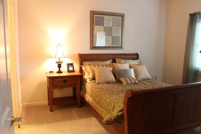 Cozy bedroom with elegant decor and soft lighting