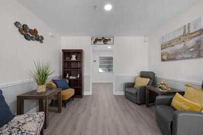 Cozy common area with seating and decor