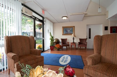 Welcoming lobby area of Trinity Hill Care Center