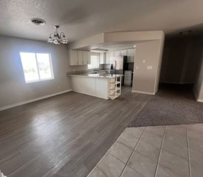 Bright, open kitchen and living area with modern design