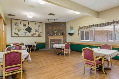 Dining room with tables and decor elements