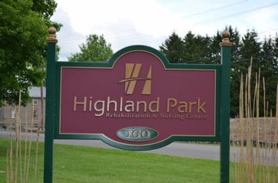 Signage for Highland Park Rehabilitation & Nursing Center