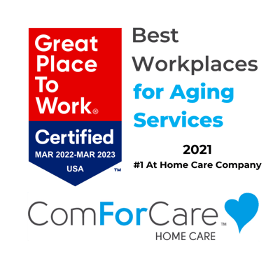 Company logo and award badge
