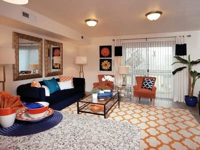 Bright interior living room with modern decor