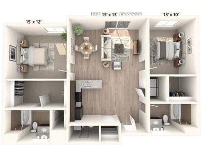 Architectural floor plan of a living space