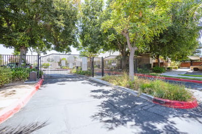 Entrance gate to Claremont Senior Apartments