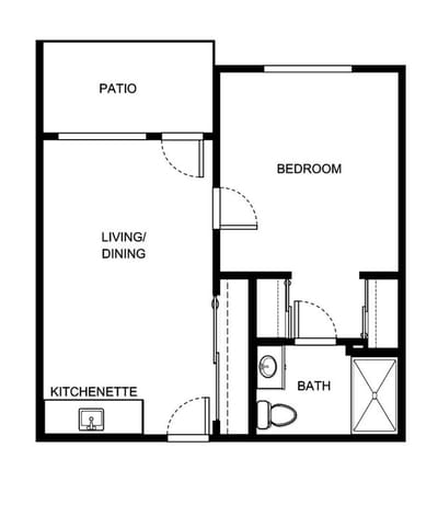 Architectural floor plan of a resident unit