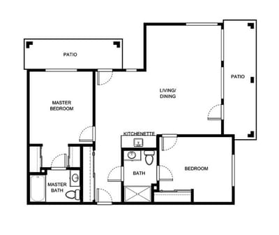 Architectural floor plan of a residential unit