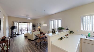Bright and spacious interior living area in the facility