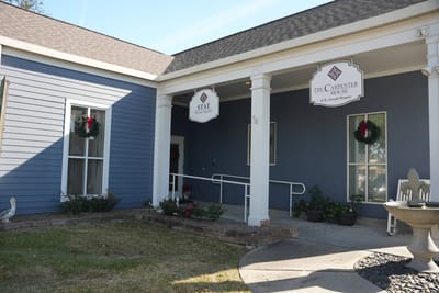 Exterior view of The Carpenter House entrance.
