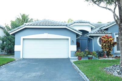 Exterior view of a residential facility with landscaping