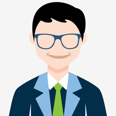 Cartoon avatar of a man in a suit