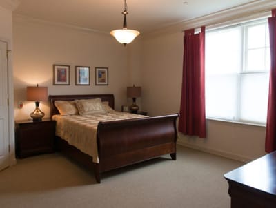 Cozy interior view of a resident's bedroom