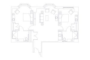 Architectural floor plan of a facility layout