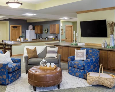 Cozy common area with comfortable seating and decor