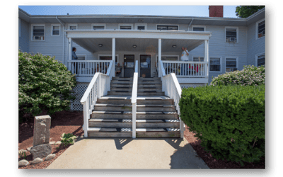 Entrance steps leading to Gabriel House of Fall River