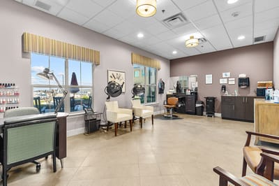 Beauty salon area in an assisted living facility