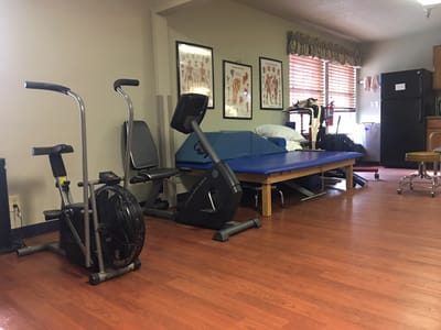 Fitness equipment in a rehabilitation room