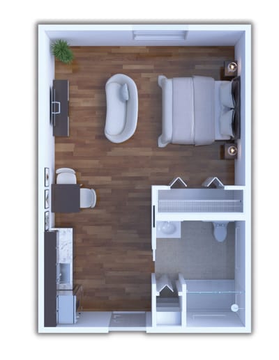 Interior layout of a resident room
