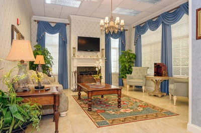 Elegant common area with seating and decor