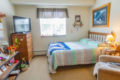 Cozy interior of a resident's private room