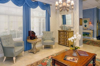 Cozy interior lounge area with comfortable seating