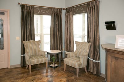 Cozy seating area with armchairs and a table