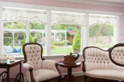 Cozy common area with views of the garden